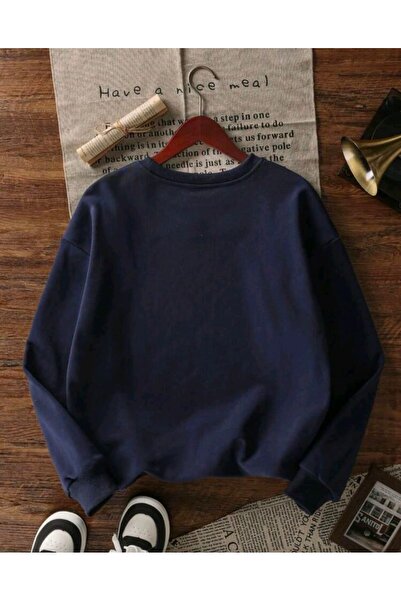 Elvino London Printed Women'S/Men's Unisex Oversized Crew Neck 3-Thread Sweatshirt