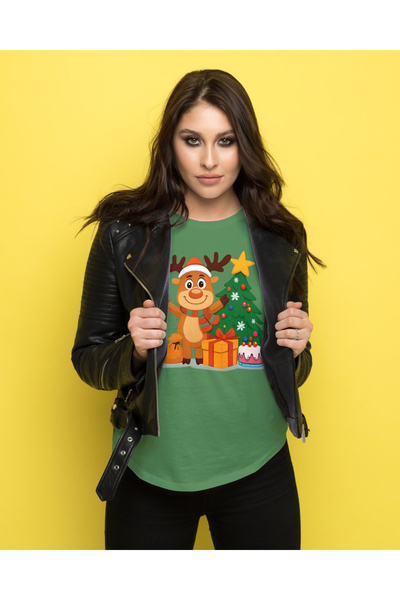 MVRDAR Tricou de Craciun unisex din 100% bumbac pentru femei si barbati