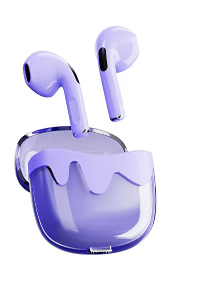 OEM TWS BT 5.4 wireless headphones, semi-in-ear, semi-transparent ABS, noise reduction, - Purple