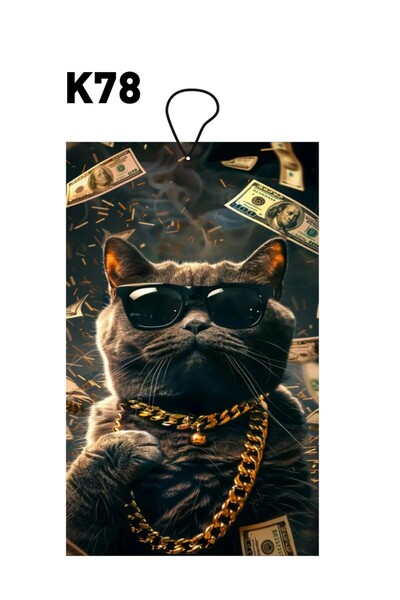 Jethızında Zengin Kedi Tasarımlı Konuşan Dekoratif Oto Araç Kokusu Ve Aksesuarı