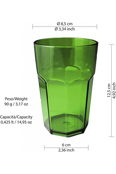 Omada Octagonal glass 0.40 L green - WLK