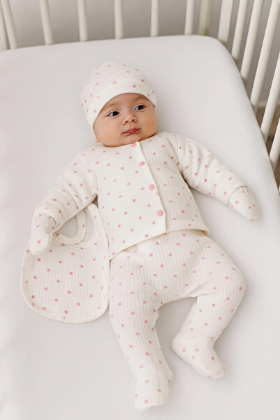 DaphKids 5 Piece Newborn Bodysuit Set Hospital Release Pink Heart Boxed 100% ...