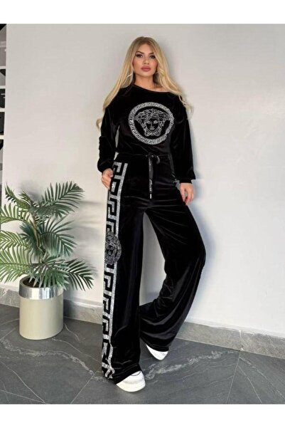 Kokoşum Butik 9319 Stone Velvet Set Silver