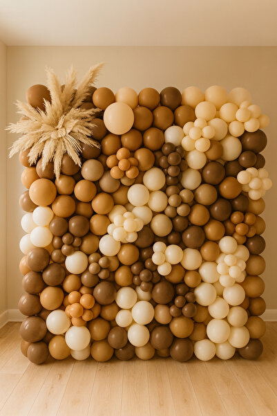 Balonsan مجموعة بالونات 60 قطعة (شوكولاتة-كراميل-أبيض-رمل البحر)