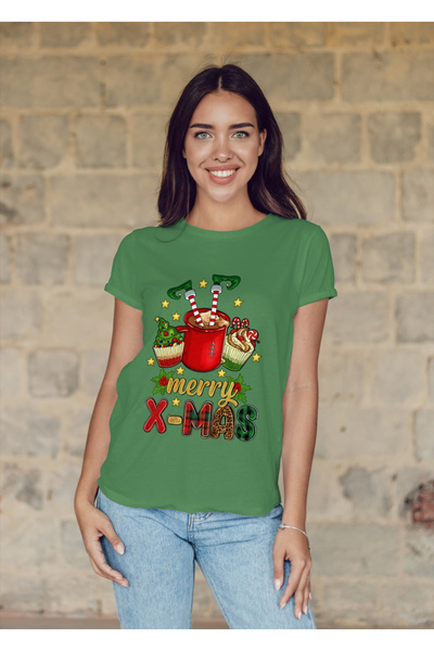 MVRDAR Tricou de Craciun unisex din 100% bumbac pentru femei si barbati