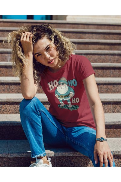 MVRDAR Tricou de Craciun unisex din 100% bumbac pentru femei si barbati