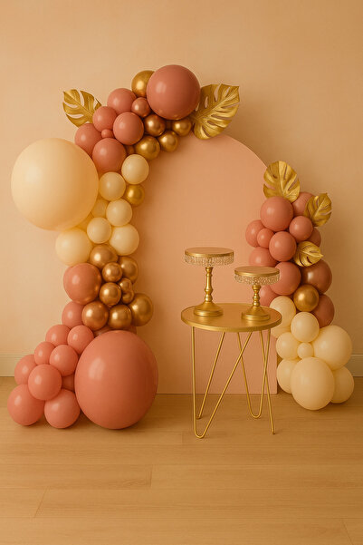 Balonsan مجموعة بالونات 105 قطعة (خشب الورد - ذهبي وردي كروم - رمال البحر)