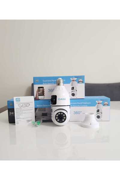 TekRenkMarket O-kam Okam 4046 2 Mp Ampül Kamera Wifi Gece Görüşlü Çift Lensli...