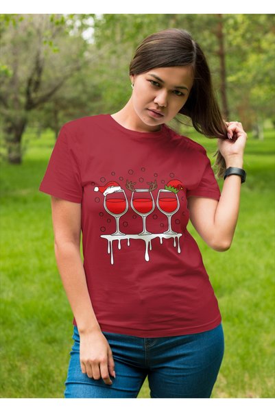 MVRDAR Tricou de Craciun unisex din 100% bumbac pentru femei si barbati