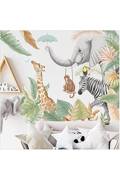 Generic Cartoon Animal Wall Stickers - Sloth Moon & Balloon Removable Kids Nursery Decals (Multicolor)