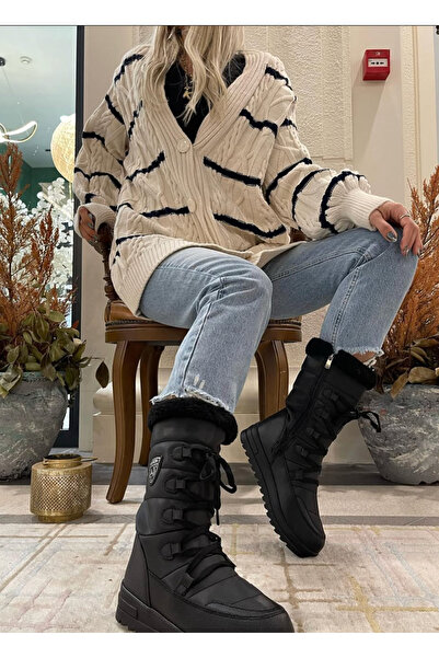 apelles Παπούτσια Angelo Μαύρες μπότες από γούνα