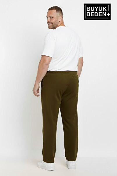 Superlife Men's Plus Size Brooklyn Printed Relaxed Fit Elastic Waistband Leg Hem Patchwork Sweatpants Spr26Ea952-2