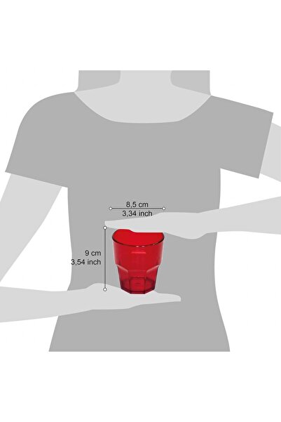Omada Octagonal glass 0.30 L red - WLK