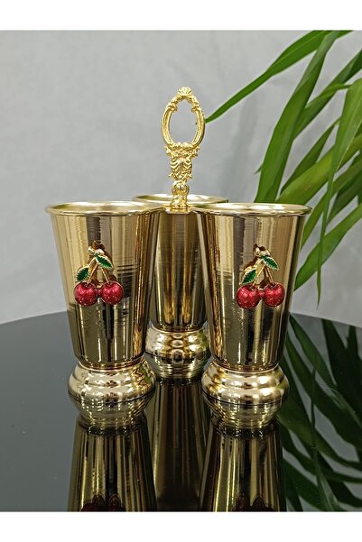 PARILTI HOME COLLECTİON Suport pentru linguri de aur din 3 piese