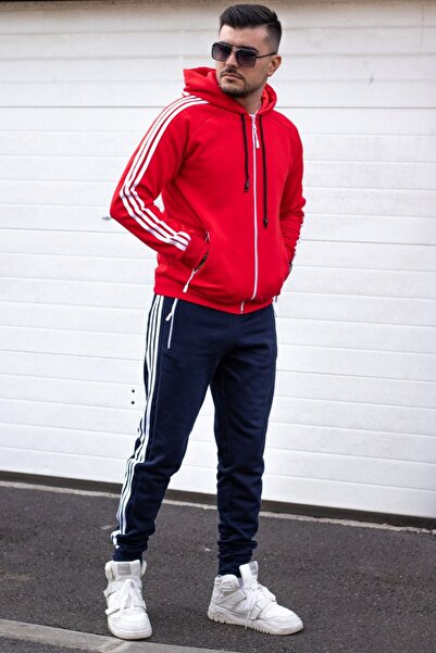 EXCLUSIVE STYLE Men's cotton tracksuit - ExDG Red/Navy