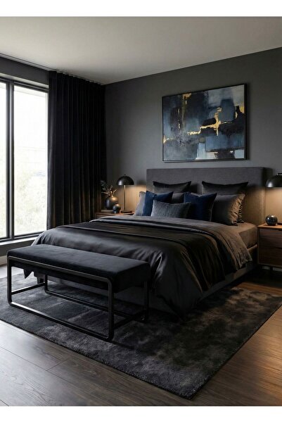 TodekHome Elora Puf Bench - BabyFace Kumaş Metal Ayaklı -Yatak Odası Salon Antre İçin Modern Tasarım - 120 cm