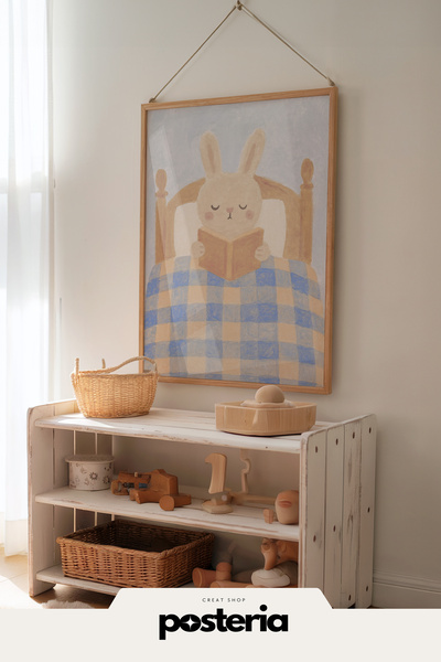 Posteria Tekli İskandinav Çocuk Odası Dekoru, Uyku Dekoru, Çocuk Odası Tablos...