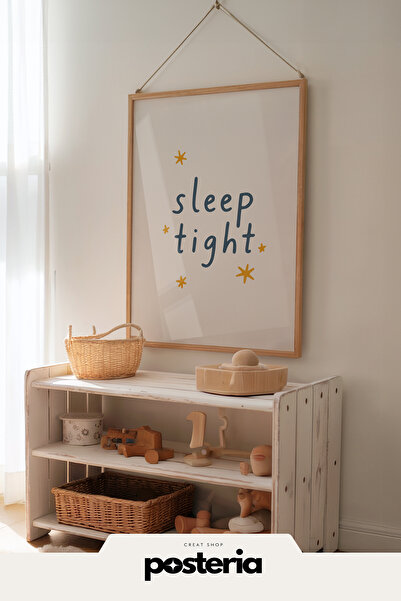 Posteria Tekli İskandinav Çocuk Odası Dekoru, Uyku Dekoru, Çocuk Odası Tablos...