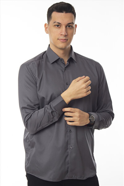 DAŞ ÜNİFORMA Classic Cut Regular (No Pocket) Micro Fabric Classic Men's Shirt