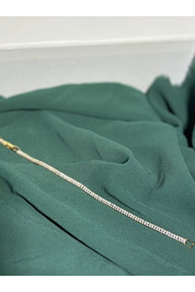 ZEYNEP KARACA Altın Kaplama İnce Su Yolu Bileklik | Zirkon Taşlı Işıltılı Çel...