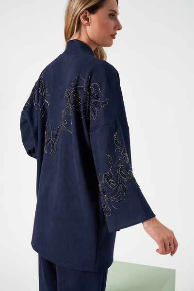 MİA NOURA ЖІНОЧІ ПЛІЧКА І СПИНА З БОКОВИМИ ВИШИВКАМИ ТКАНИНА ОВЕРСІЗ КІМОНО
