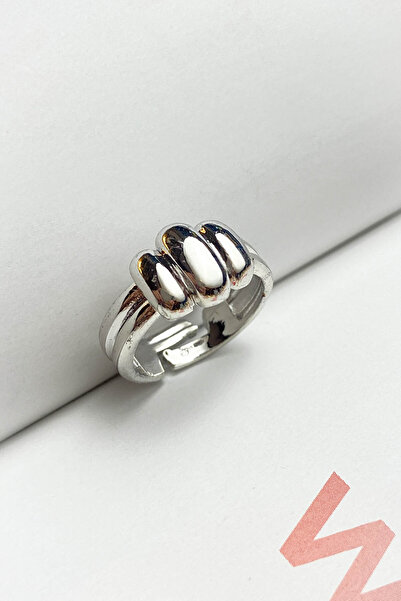 roshel Steel 3 Line Embossed Ring Adjustable