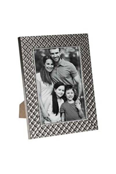 BAMI NETWORK Metallic Gray Photo Frame with Embossed Diamonds 13x18cm