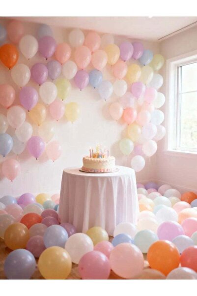 Generic Colorful Macaron Balloon Set 100pcs | DIY Latex Round Balloons