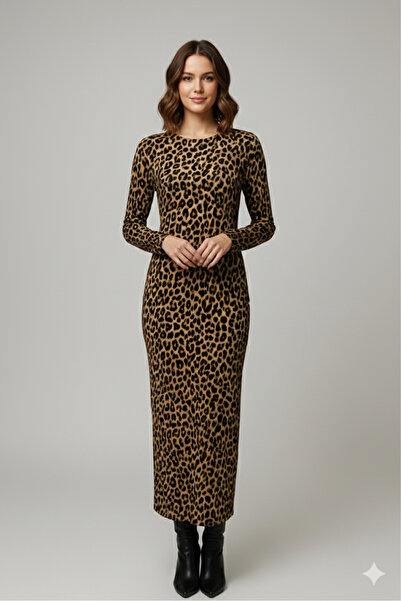 Mazelf Baby&Kids Wear Diver's Flexible Fabric Leopard Print Dress