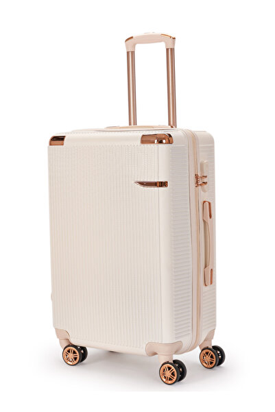 LİMRA A set of 4 luxury-designed luggage bags in various sizes (28-24-20-12 inches) in beige.