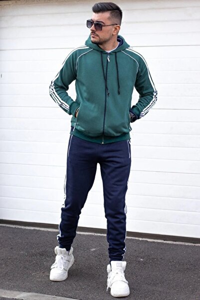 EXCLUSIVE STYLE Men's cotton tracksuit - ExDG Green/Navy