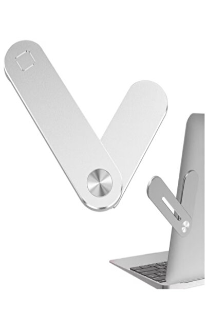 OEM Magnetic Side Laptop Stand, Foldable, Aluminum, Adjustable, Quick Mount, SILVER
