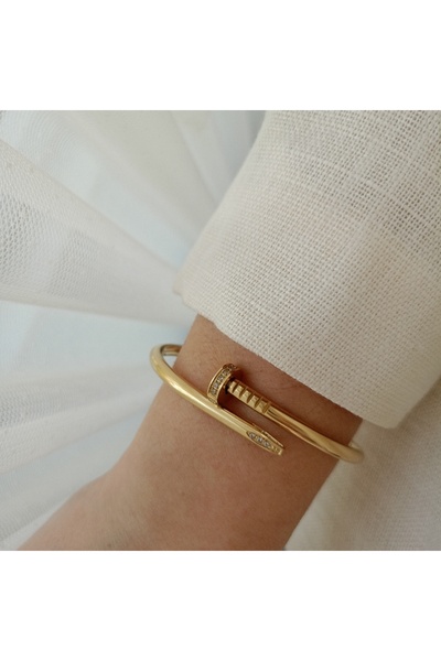 LENTE AKSESUAR Gömme Zirkon Taşlı Çivi Çelik Kelepçe