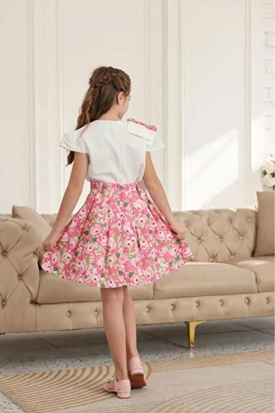 Alesaei-mondo tondo Girls' white blouse with bow, 7109