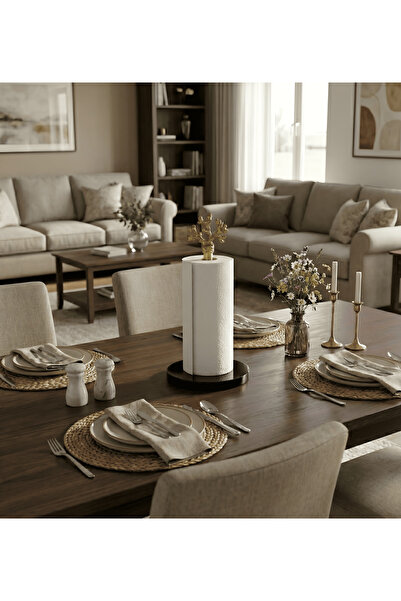 EOCRAFT Gold Granite Marble Silver Metal Round Paper Towel Holder Napkin Holder Bathroom Tableware Kitchen Organizer