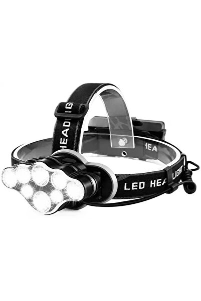 Dragora Headlamp with 8 LED bulbs and red safety light