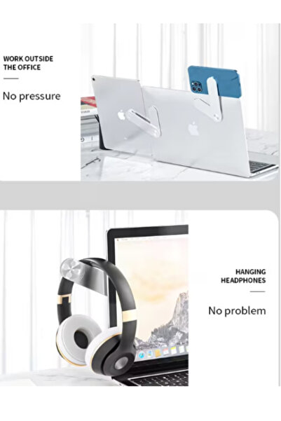 OEM Magnetic Side Laptop Stand, Foldable, Aluminum, Adjustable, Quick Mount, SILVER