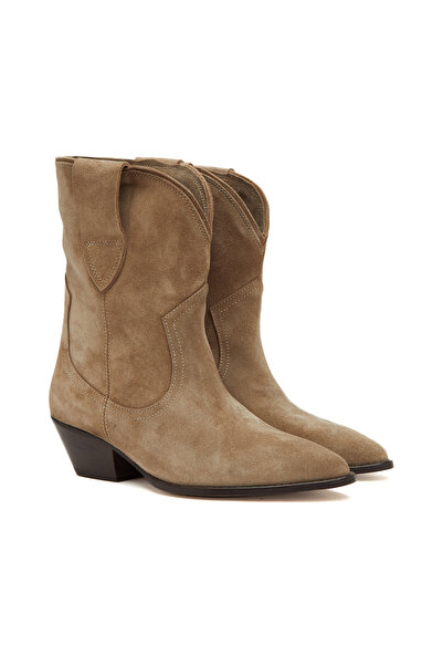 Dıvarese Kum Kadın Western Süet Deri Bot