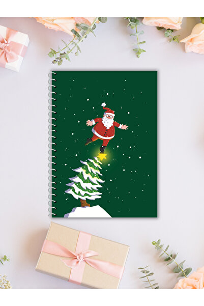 budi.crafts Yılbaşı Temalı Spiralli A5 Defter | Çizgisiz | 60 Yaprak | Yumuşa...