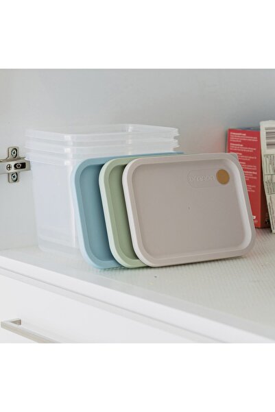 Omada Rectangular food box 24x16.5xH8 cm 2L sage green lid - All in One