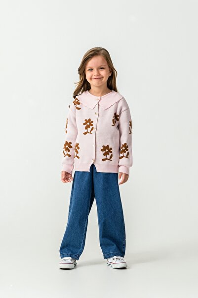 Harika KIDS Girl's Knitwear Cardigan-Shirt-Denim Pants 3-Piece Set