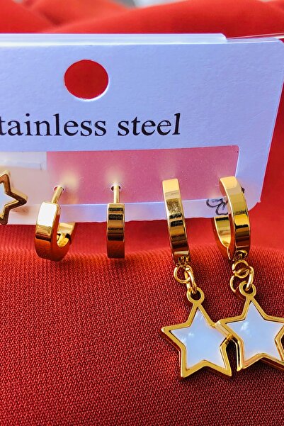 Marka Set of 3 Women's Steel Earrings