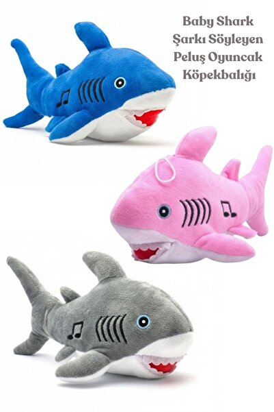 viyolmarketim 3'Lü Set Baby Shark Peluş Köpekbalığı – Şarkı Söyleyen & Müzikl...