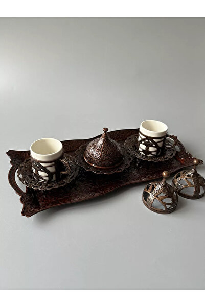 E orient 2-Person Coffee Set Cast Iron Turkish Coffee Set with Ottoman Motifs