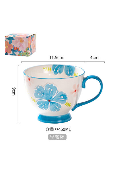 bity thok Japanese ceramic mugs decorated in colors - blue