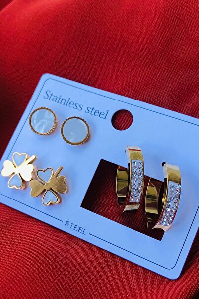 Marka Set of 3 Women's Steel Earrings