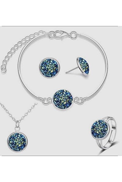 N&V AKSESUAR KOLYE YÜZÜK KÜPE VE BİLEKLİKTEN OLUŞAN 4 LÜ SET