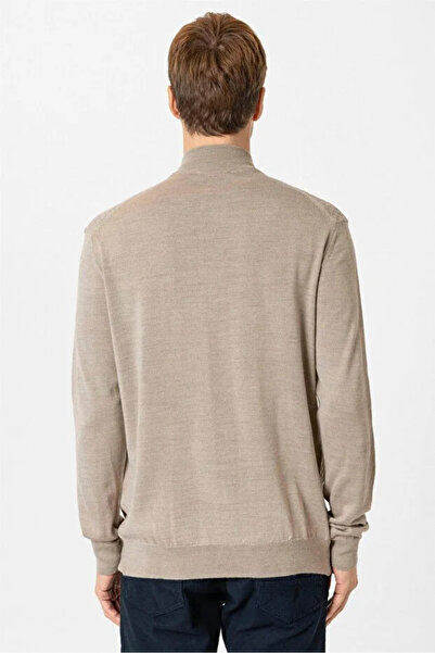 SÜVARİ Μάλλινο πλεκτό φούτερ με κανονικό σχέδιο με μισό φερμουάρ