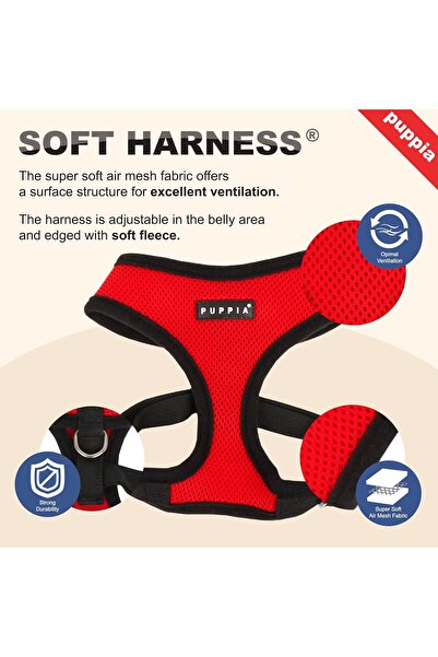 puppia Soft Dog Harness, Sky Blue, Medium