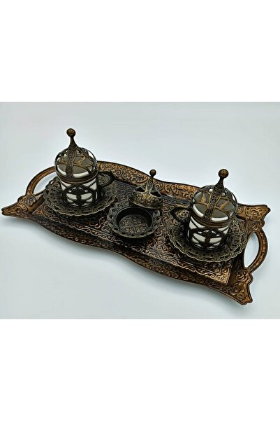 E orient 2-Person Coffee Set Cast Iron Turkish Coffee Set with Ottoman Motifs